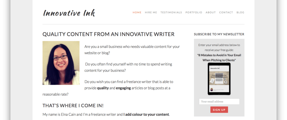 Screen Shot OLD Innovative Ink Landing Page