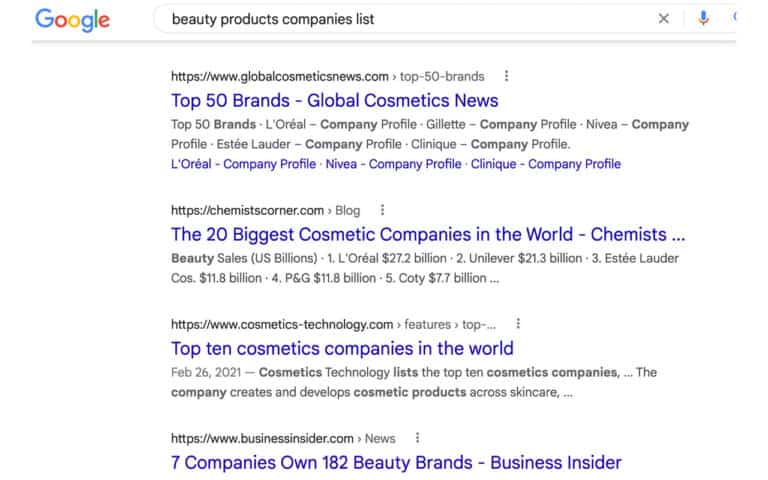 Online Cosmetics Companies - Top Company List