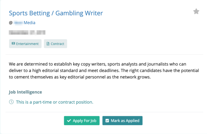 sports writing jobs london