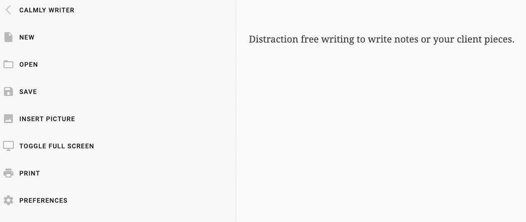 calmly writer for browser calmly writer for browser
