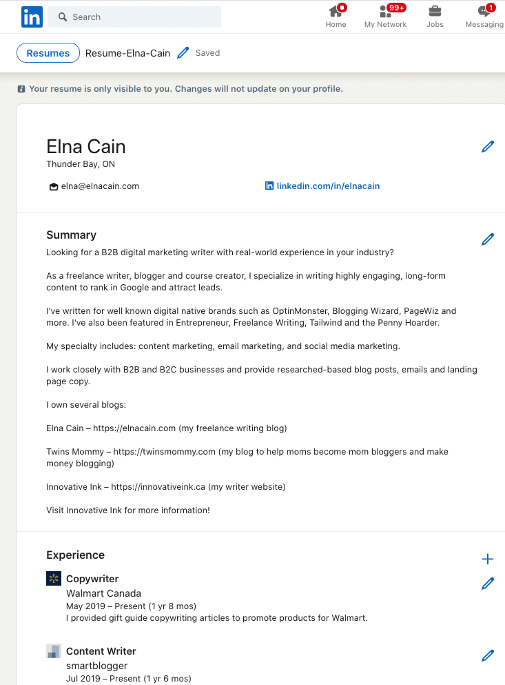 How To Write A Resume As A New Freelance Writer Elna Cain