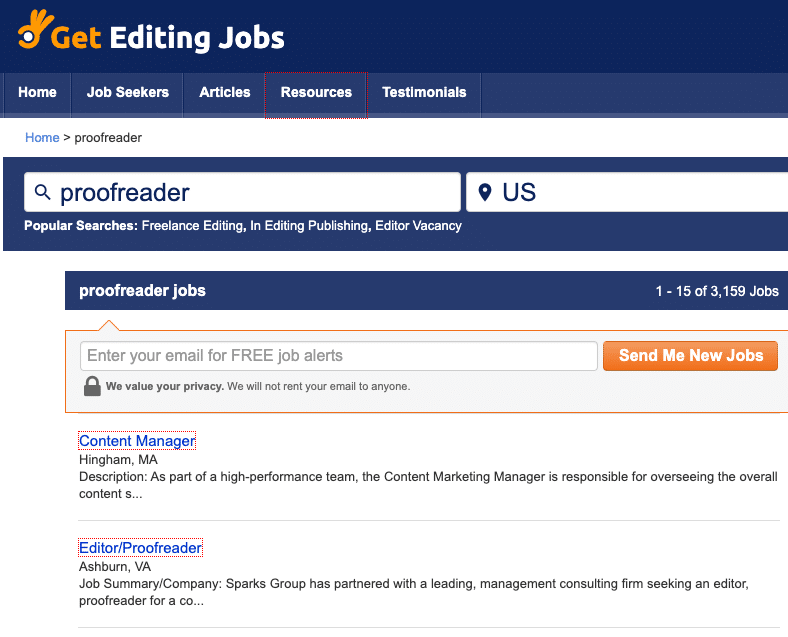 proofreading jobs naukri