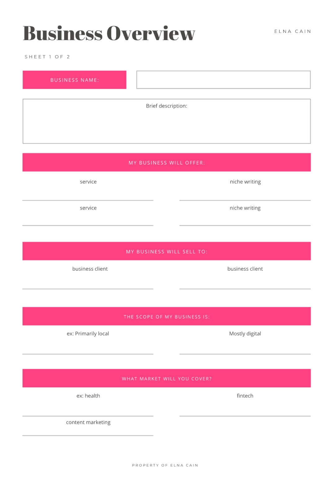 Steal My Freelance Writing Business Plan FREE Template No Need To