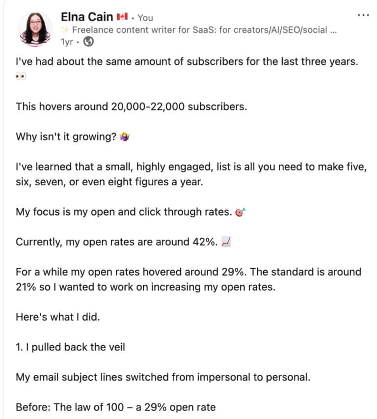 My LinkedIn Post